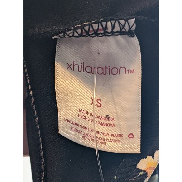 Cinch Front Bralette Bikini Top Xhilaration Black Floral Print XS Swimsuit Beach - Picture 4 of 10